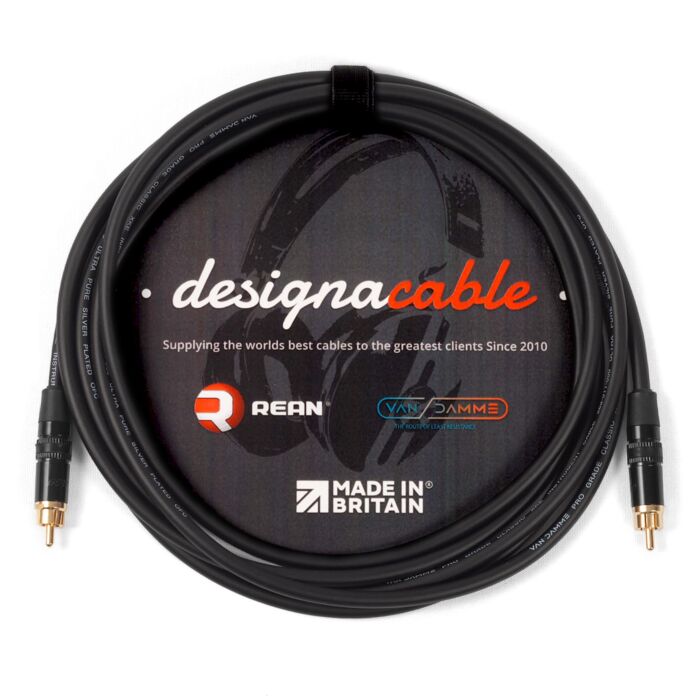 Black Gold Plated RCA to RCA Lead Quality Black Van Damme Un balanced Instrument Cable Black