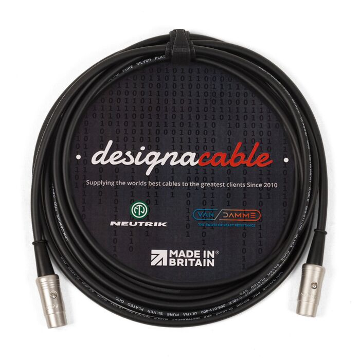 Black MIDI Lead Flexible Van Damme cable 5 Pin Din No Phantom Power