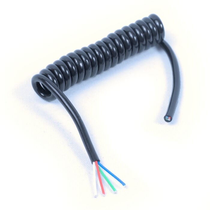 Curly 4 Core PU Cable - 6cm