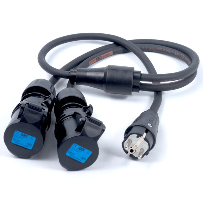 Euro Plug to 16a PCE Socket, Professional AC Y Splitter Cable,