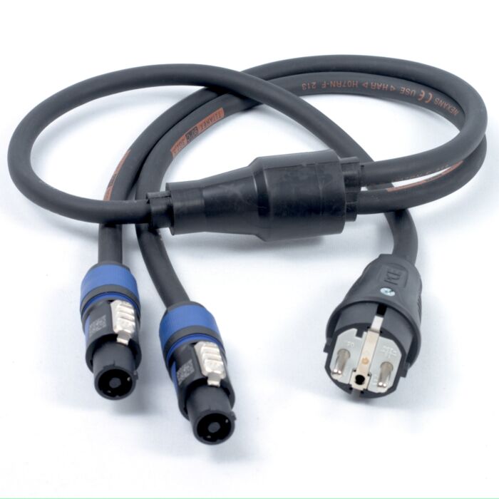 Euro Plug to x2 PowerCon, Professional AC Y Splitter Cable,