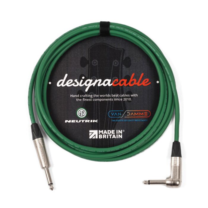 Van Damme XKE Unbalanced Guitar Lead. Neutrik Straight to Angled Mono Jacks