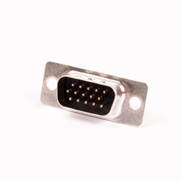 High Density VGA 15 Pin D SUB Connector. High Quality Male Solder Type Pins