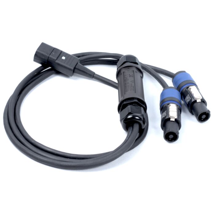 C14 IEC Plug to 2x PowerCon Sockets, Professional AC Y Splitter Cable,
