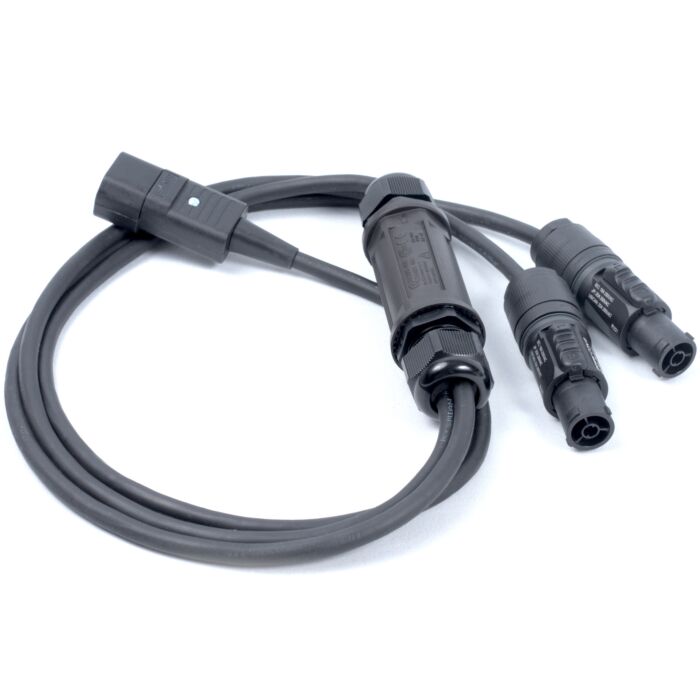 C14 IEC Plug to 2x True1 PowerCon Socket, Professional AC Y Splitter Cable,
