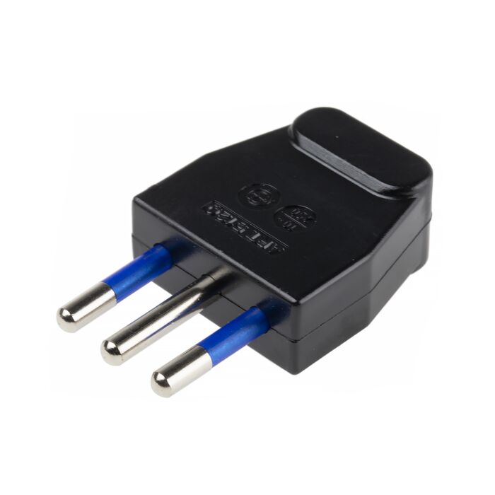 Italian Mains Plug Connector Type L. 10A. Cable Mount 250 V ac