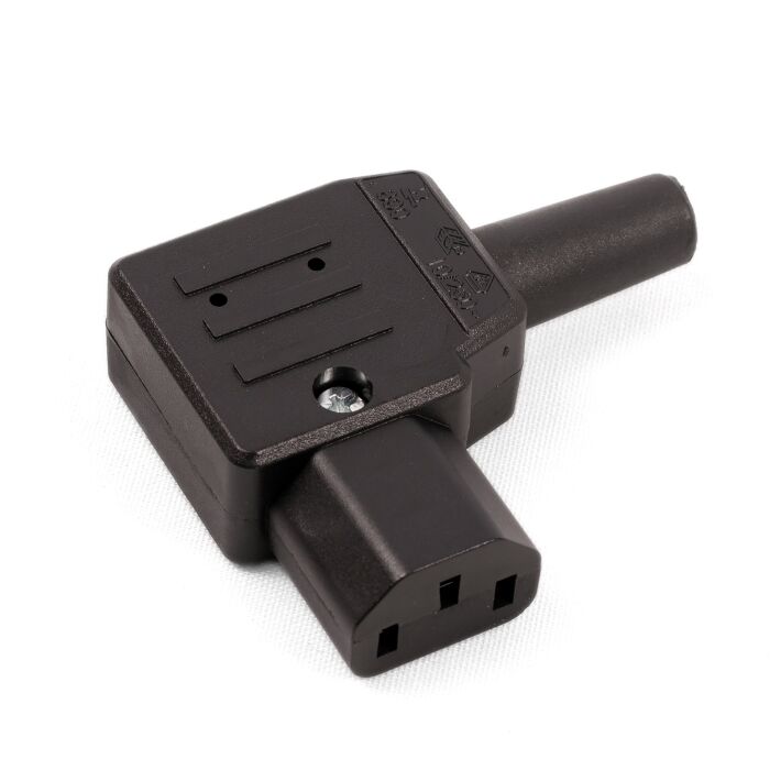 Left Angled IEC C13 Rewireable Connector