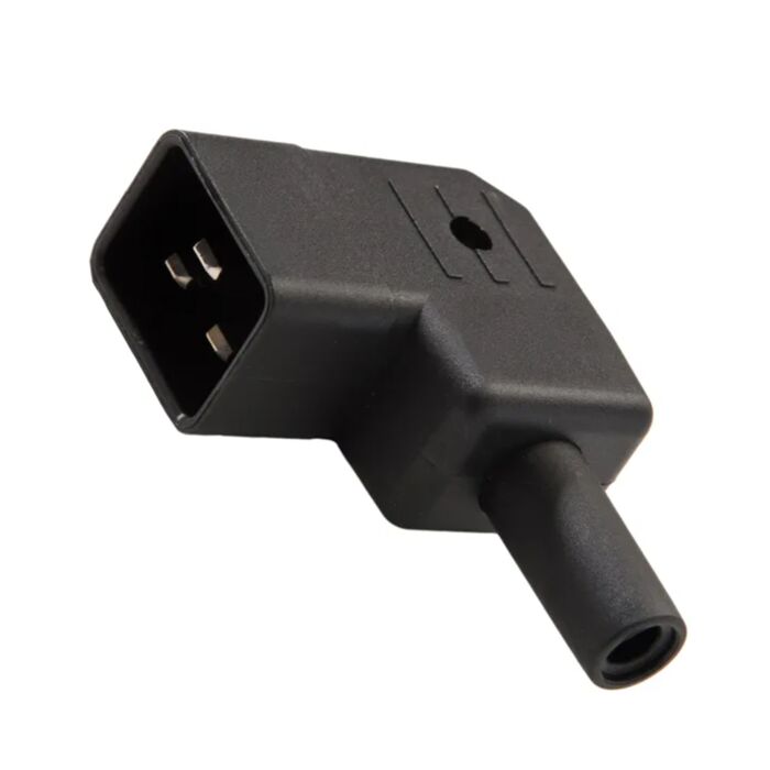 Left Handed C20 Right Angle Cable Mount IEC Connector Male 16A 250 V