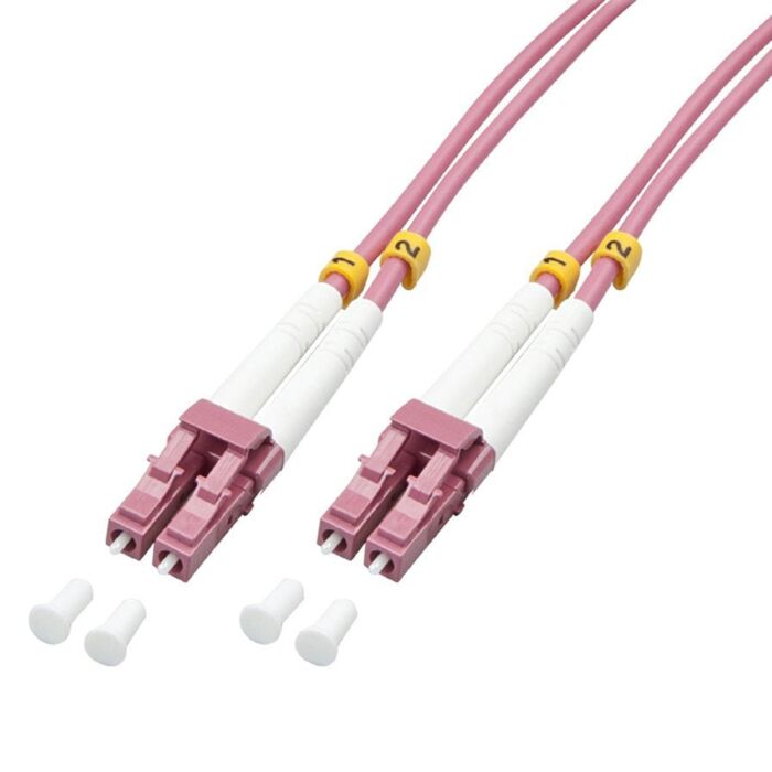Lindy LC-LC OM4 50-125 Multimode Fibre Optic Duplex Patch Cable