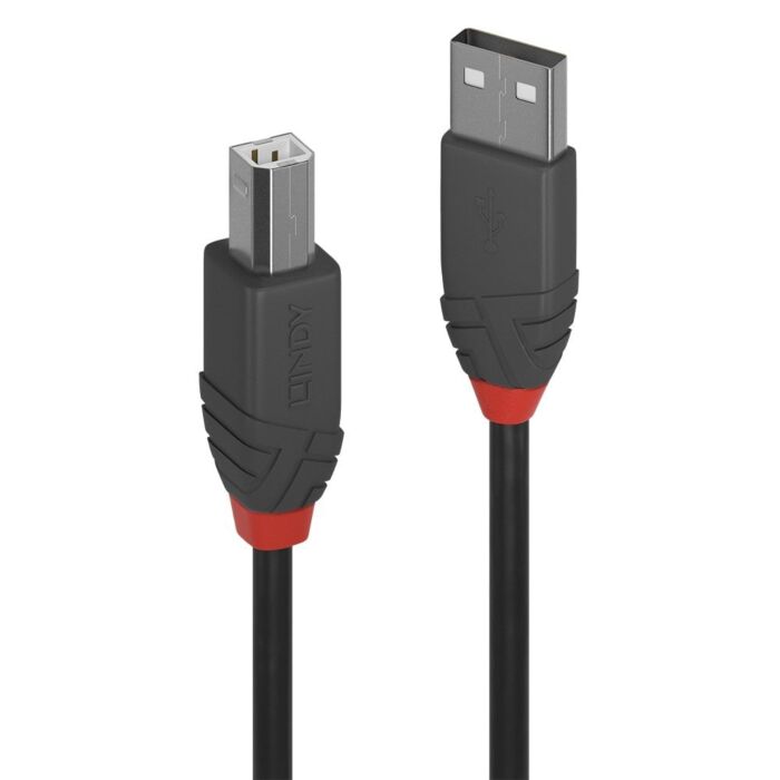 Lindy Type A to Type B 2.0 USB Cable - Anthra Line 