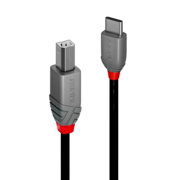Lindy Type C to Type B USB 2.0 Cable - Anthra Line