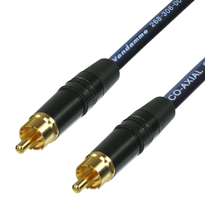 SPDIF Digital Audio Video Coaxial Cable. RCA to RCA. Van Damme 75ohm Coax Phono