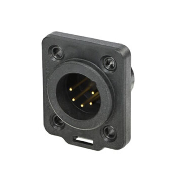 Neutrik 5 Pin NC5MDX-TOP Male XLR Chassis Connector. IP65 & UL50E Protection. Outdoor