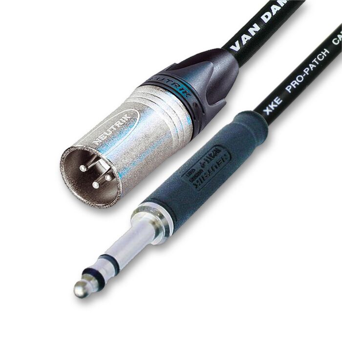 Neutrik 4.4mm TT Bantam Jack to Male XLR Patch Lead. Van Damme Cables.