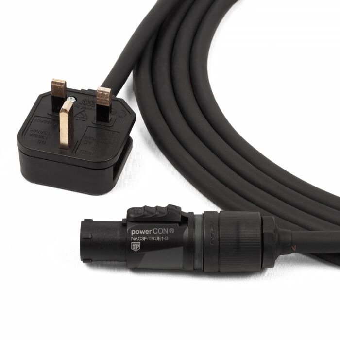Neutrik True 1 Powercon Female to UK Plug Link Lead. Tough 2.5mm H07RN-F NAC3FX-W 