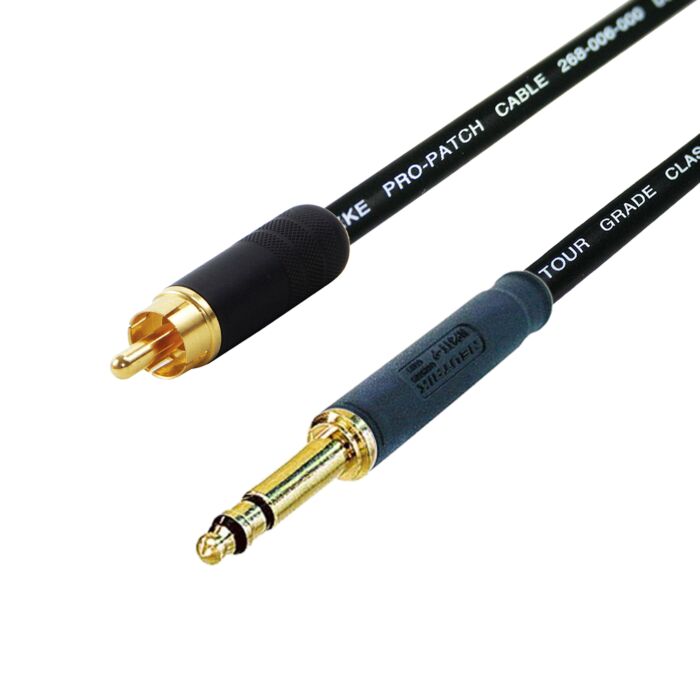 Gold Neutrik 4.4mm TT Bantam Jack to RCA Phono Patch Leads. Van Damme Cables.
