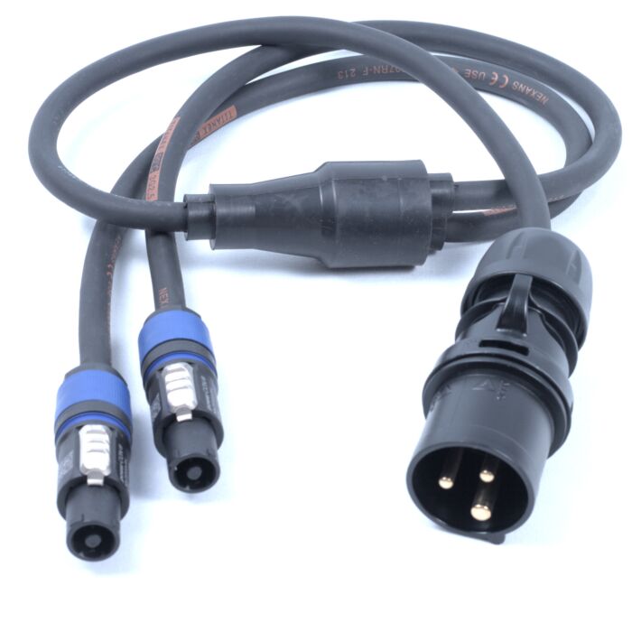 16a PCE to 2x PowerCon, Professional AC Y Splitter Cable,