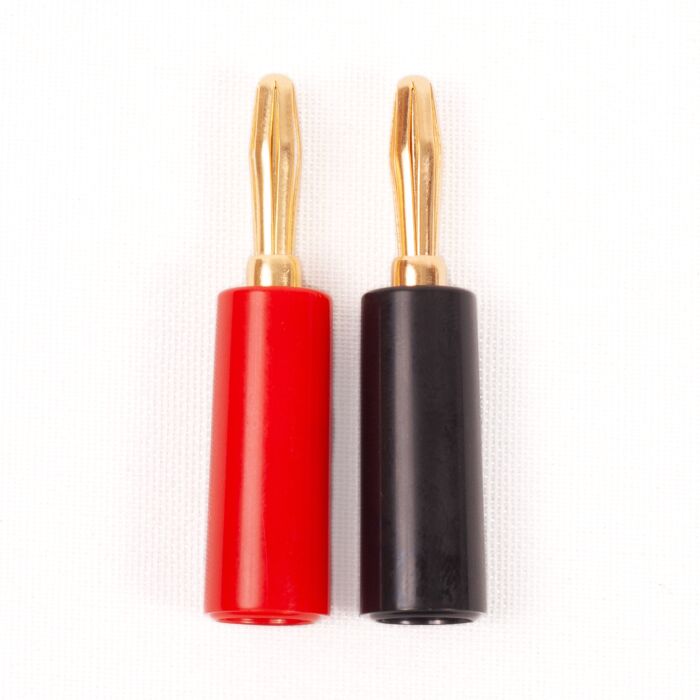 (Pair) Gold Plated 4mm Banana Plugs. Screw or Solder Type Jack. Up to 6mm OD