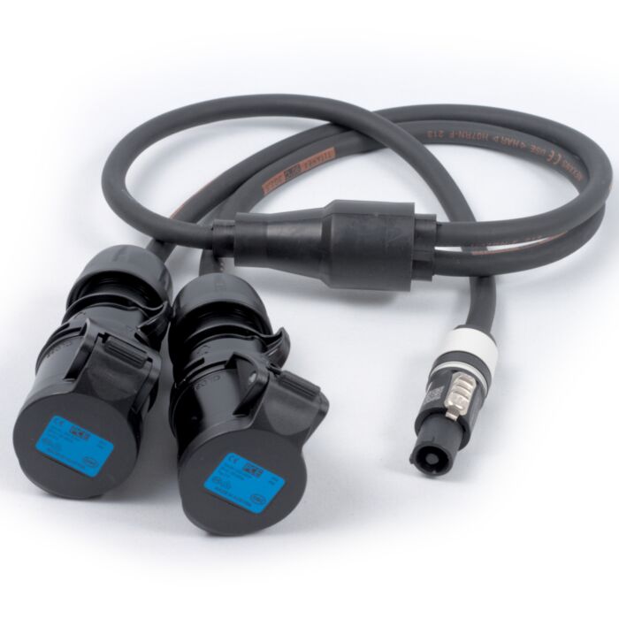 PowerCon to 2x 16a PCE, Professional AC Y Splitter Cable,