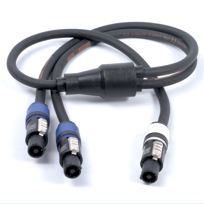 PowerCon to 2x PowerCon, Professional AC Y Splitter Cable,