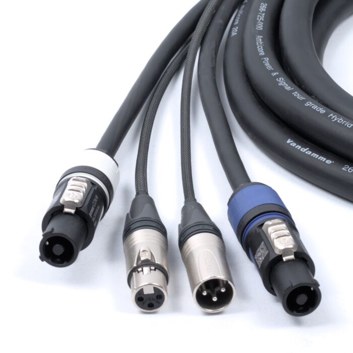 PowerCon Plug to PowerCon, Audio Hybrid Power and Signal Cable.