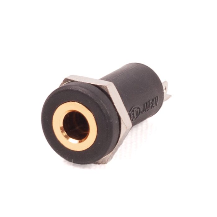 Pro-Signal 3.5mm Mini Jack Socket. 3 Pole. Black. PSG08282 