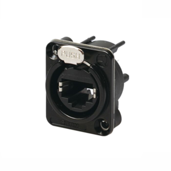 REAN D-shape Ethrcon Feed-Through Chassis Panel Connector - RRE8F-Z-001-0 - Black - IP65