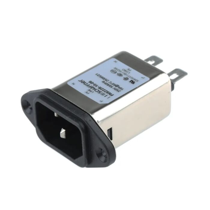 Schaffner IEC Mains Input Filter - C14 - 240v - 10A Male Flange Mount