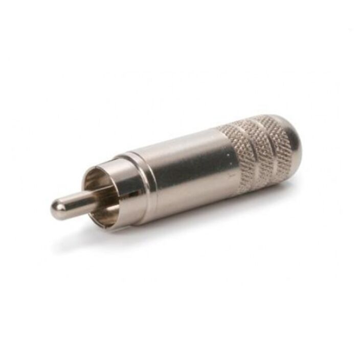 Switchcraft 3502A Straight RCA Plug. Silver Phono Connector