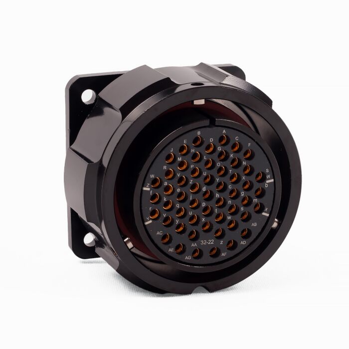 Ten47 VEAM 54 pole Panel Female Multipin (16 channel). Solder Type - Metal Lockring