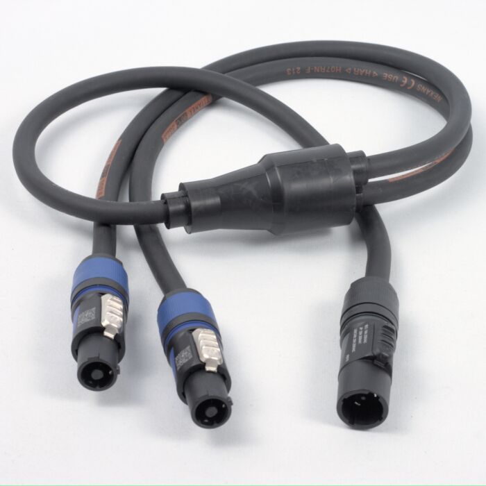 True1 PowerCon to 2x PowerCon, Professional AC Y Splitter Cable,