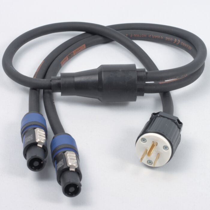 US Plug Nema to x2 PowerCon, Professional AC Y Splitter Cable,