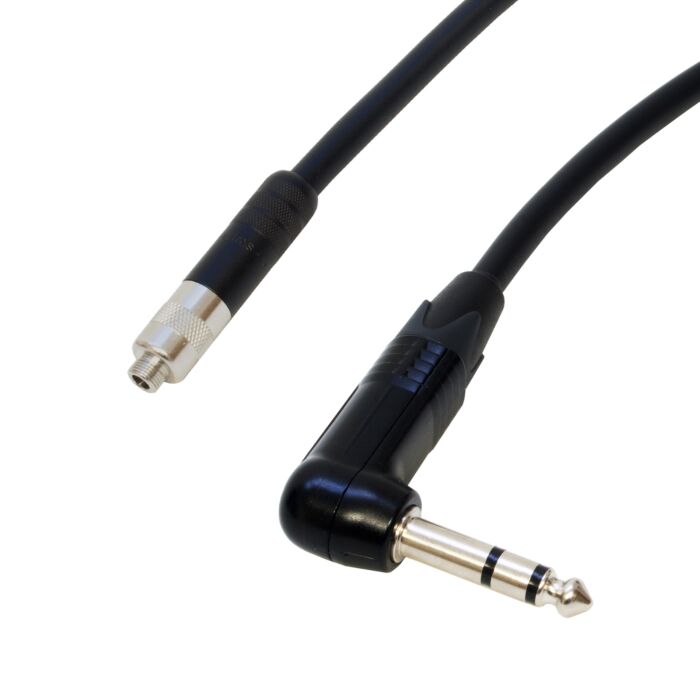 Van Damme IEM Extension Lead. IN-EAR MONITORING. Stereo 3.5mm Headphone Cable. Female Switchcraft Mini Jack to Right Angle Neutrik TRS Jack