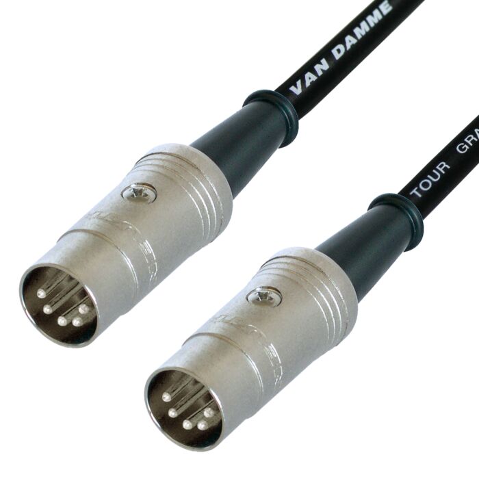 Fully wired 5 Pin Midi Cable Black