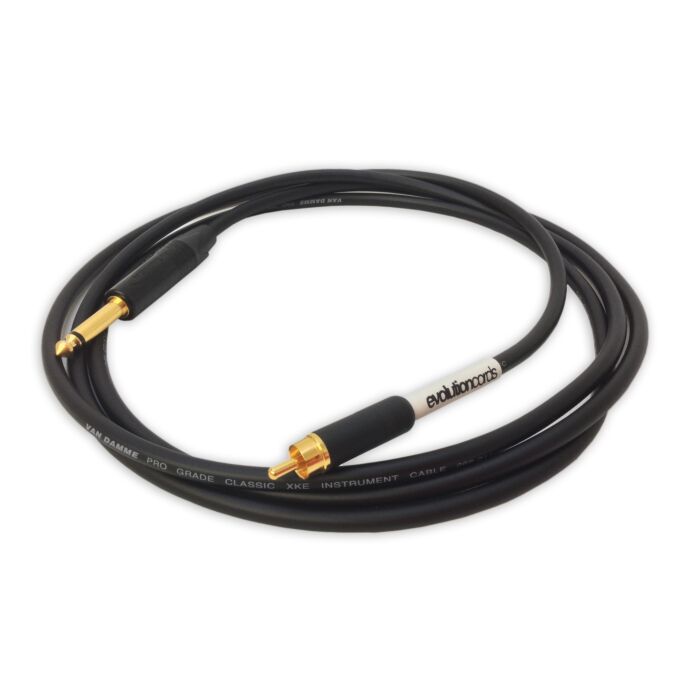 Evolution Cords 2m Tough Tattoo Straight RCA to Jack Clip Cord Cable