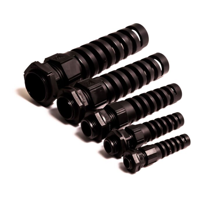 LAPP Black Spiral SKINTOP® BS-M Strain Relief Compression Gland. with NUT