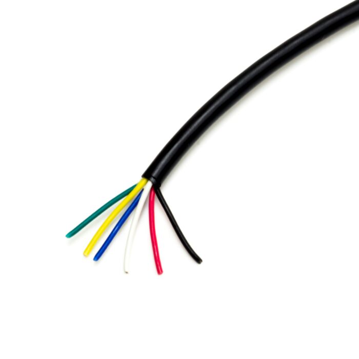 Defence Standard 6-Core Cable - Unscreened - 72-6-A. Def Stan. Tough Black PVC Jacket.