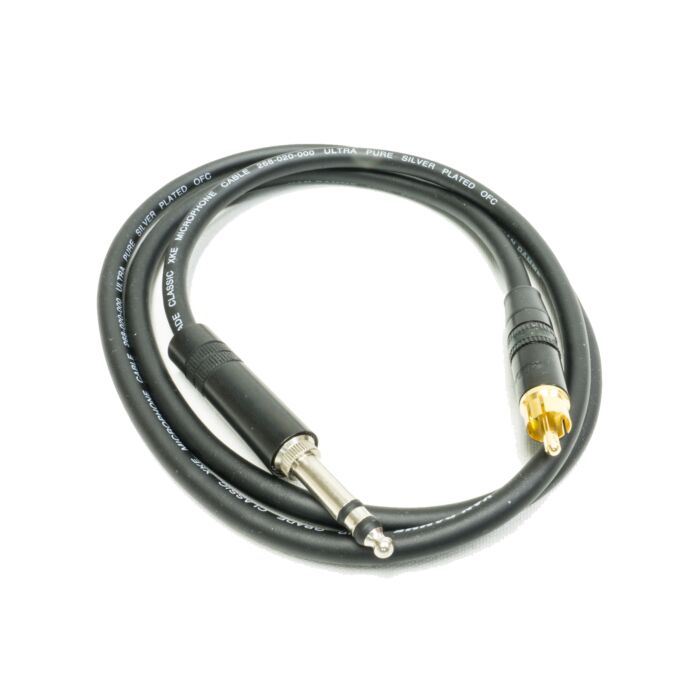 1m GPO Bantam Jack to RCA. Black Van Damme Cable