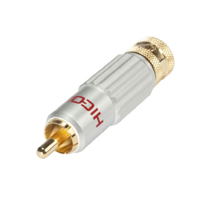 HiCon HI-CM13 Locking Phono RCA Connector. Red Plug