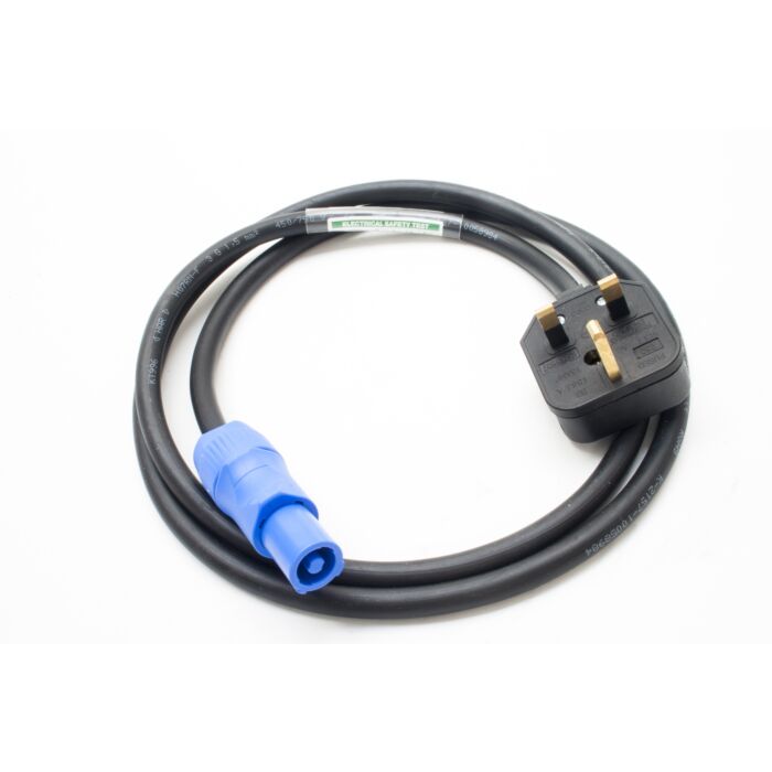 1.5m Neutrik Powercon H07 Cables. 20 amp Connectors. NAC3FCA - UK Plug. PA mains lead. PAT Tested. (Old Style Powercons)