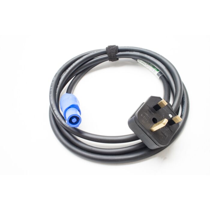2m Neutrik Powercon H07 Cables. 20 amp Connectors. NAC3FCA - UK Plug. PA mains lead. PAT Tested. (Old Style Powercons)