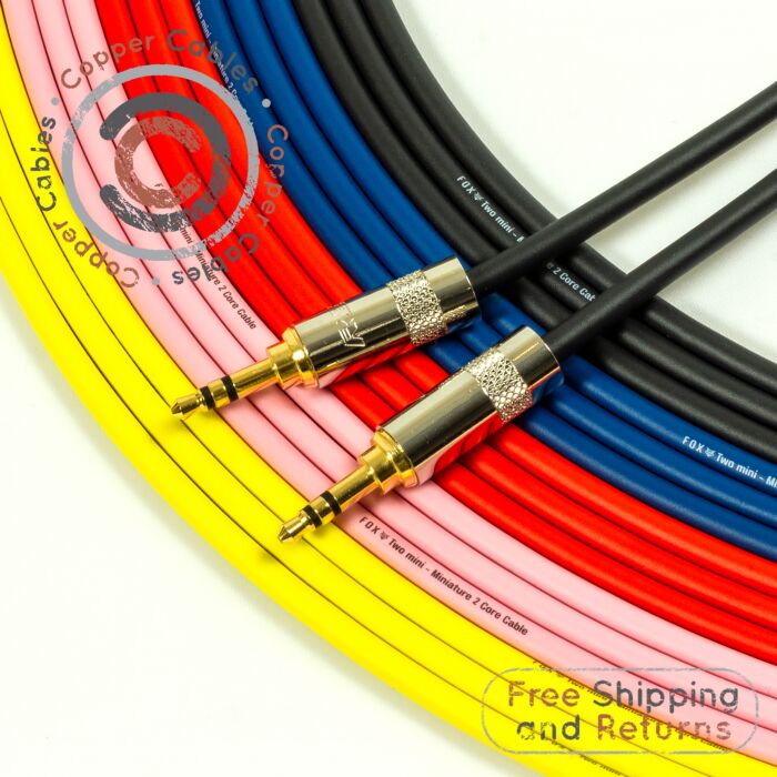 3.5mm Mini Jack to Mini Jack Stereo Aux Audio Cable. REAN by Neutrik Lead