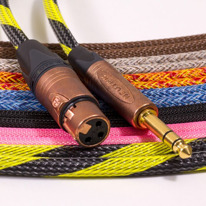 Mogami 2534 Female XLR to TRS Jack Lead. Techflex Braided. Neutrik Copper & Gold 