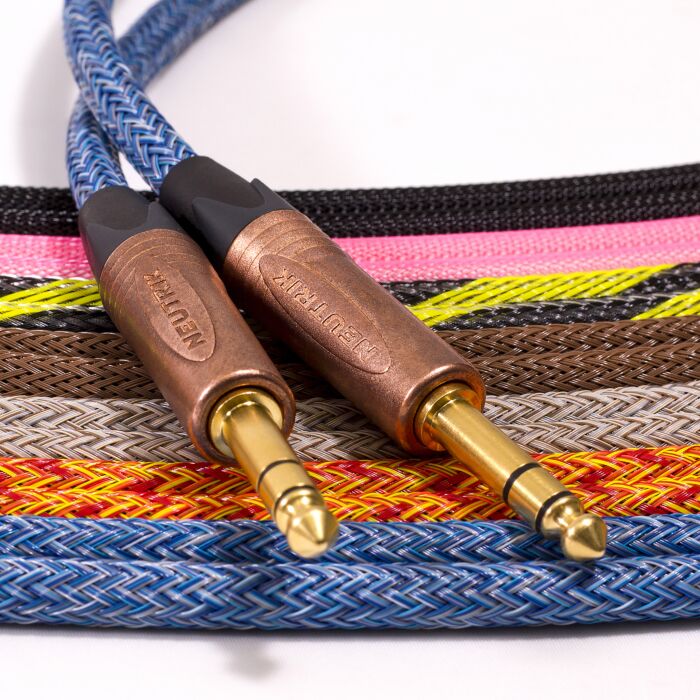 Mogami 2534 Balanced TRS Jack to Jack Lead. Techflex Braided. Neutrik Copper & Gold 