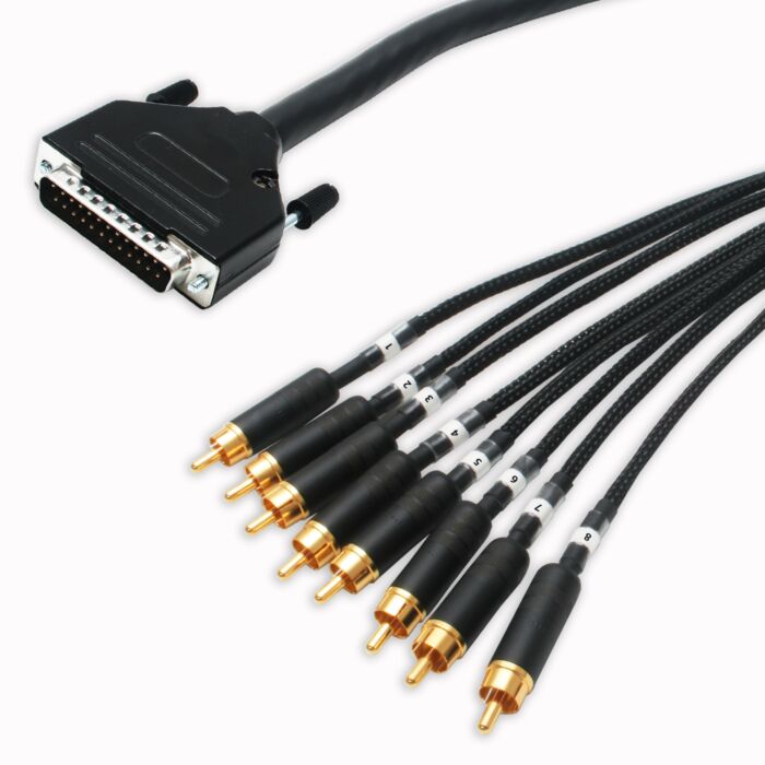 25 Pin D Sub to Switchcraft metal RCA Phonos. Serial db-25 MOGAMI Multicore 