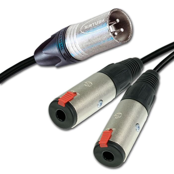 Dual (x2) Balanced 1/4" TRS Jack Sockets Summed into a Single Male XLR
