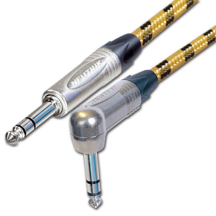 Sommer Club Series Vintage Balanced or Stereo Angled TRS Jack Lead