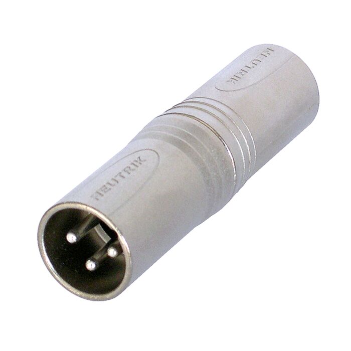 Neutrik NA3MM 3 Pole XLR Male to 3 Pin XLR Male Adaptor Converter Gender Changer