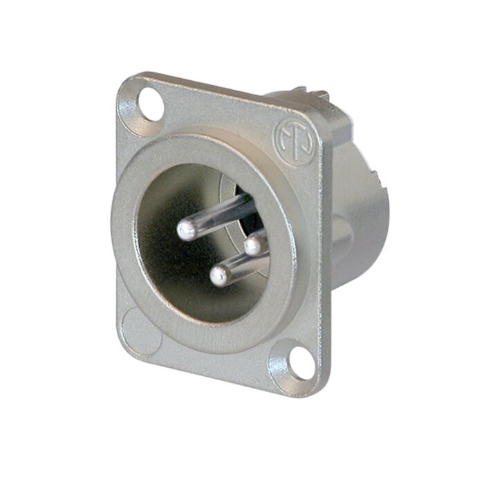 Neutrik NC3MD-LX Male 3 pin XLR Chassis Panel Mount. Silver Contacts