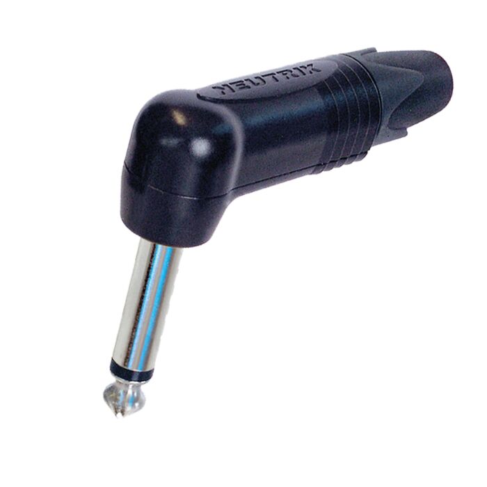 Neutrik NP2RX-BAG Black Shell. Silver Pins. Quarter Mono Jack Angled Plug Connector